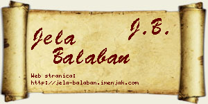 Jela Balaban vizit kartica